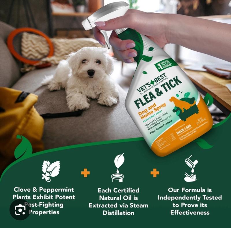 Dog Flea Tick Home Spray Peppermint Scented Vet s Best