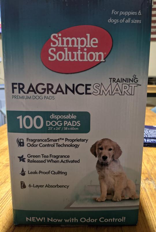 Simple Solution FragranceSmart™ Odor Control Puppy Training Pads 100 ct Green Tea Fragrance Odor Neutralizer with Wetness Indicator 