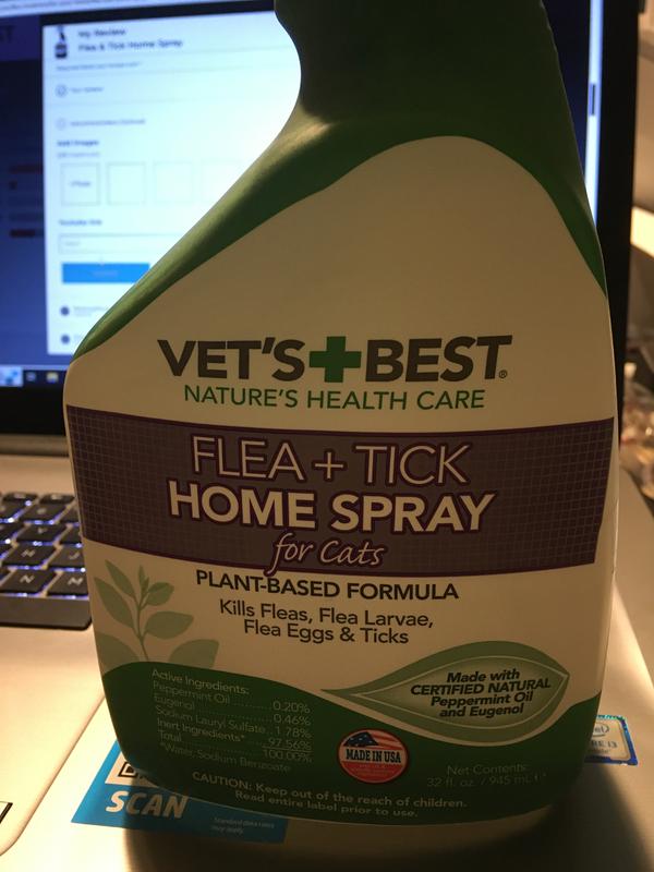 BUGMD Flea and Tick Spray - Essential Oil-Powered Formula, Controls Fleas,  Ticks, Mites in Dogs, Cats, and Other Furred Animals, Spray on Pet Beds,  Kennels 