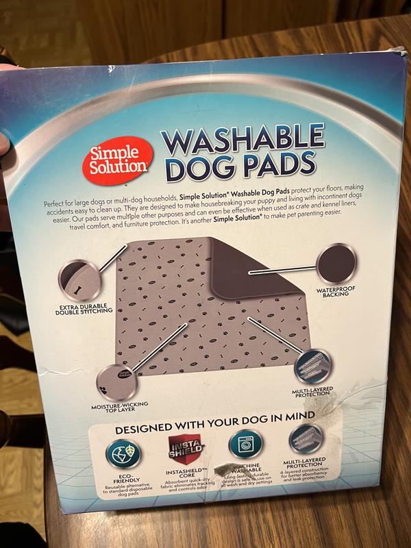  Simple Solution Large Washable Puppy Pad, Reusable Dog Pee Pad, Absorbent and Odor Controlling