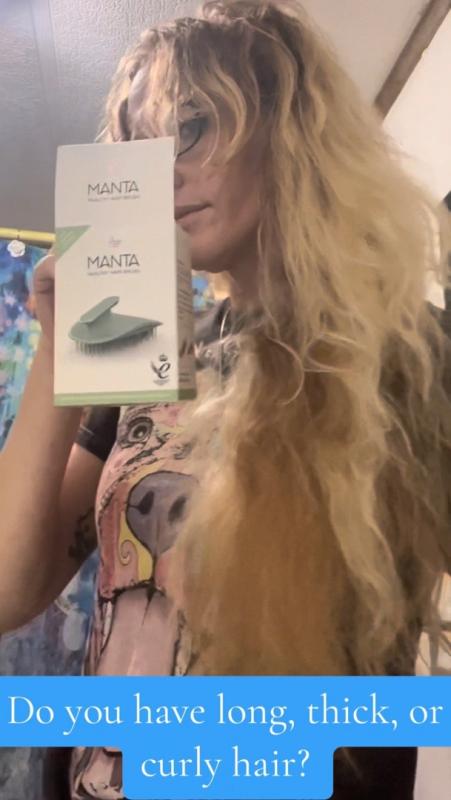 Customer photo for "Long, Curly, Unmanageable Hair? This is your brush!"