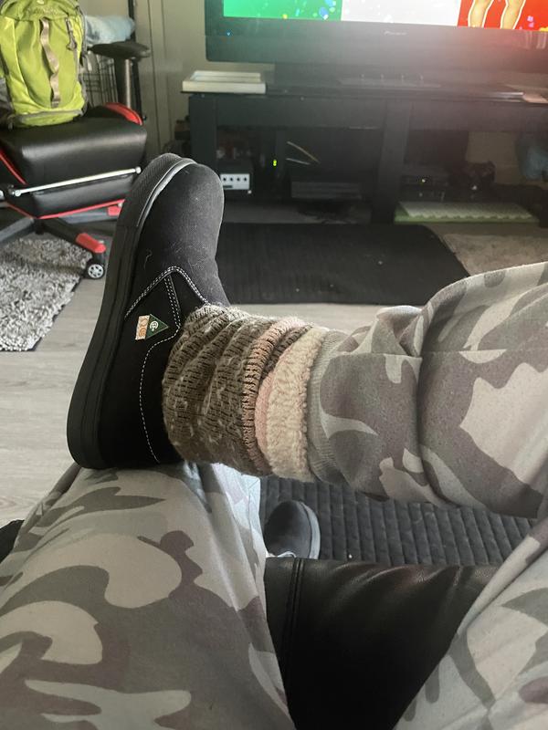 Double thick socks to help brake in