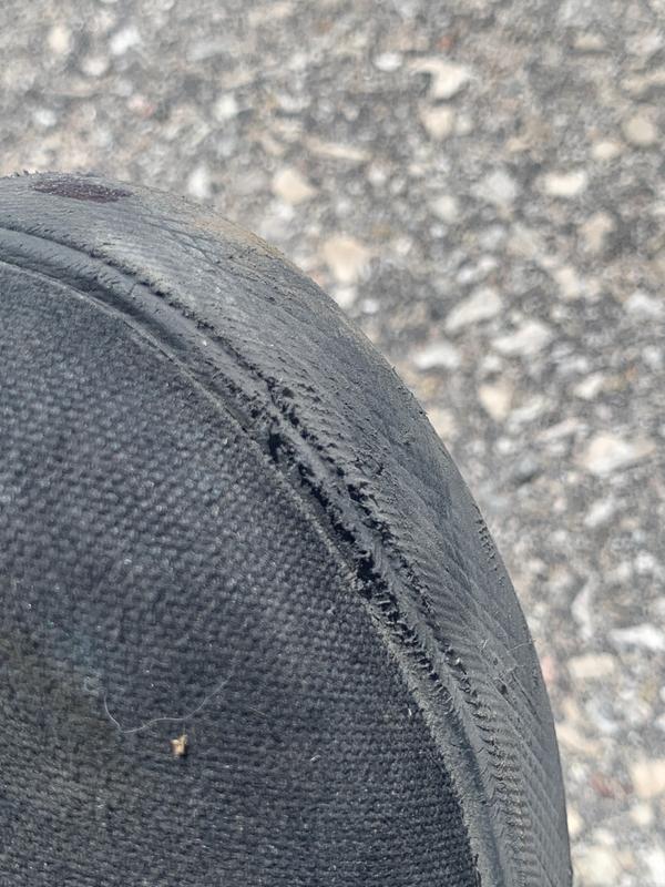 Scraped against a skid.