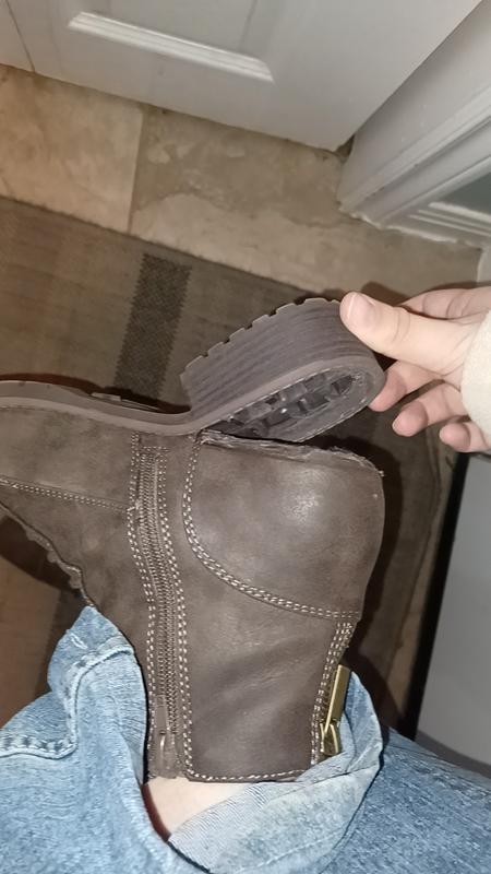 Left boot with broken heel