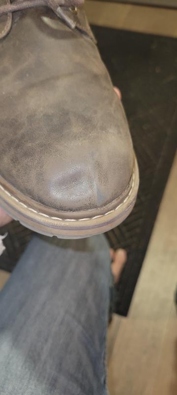 Boot with dent. Construction Ridge can be seen beside the dent as a vertical line