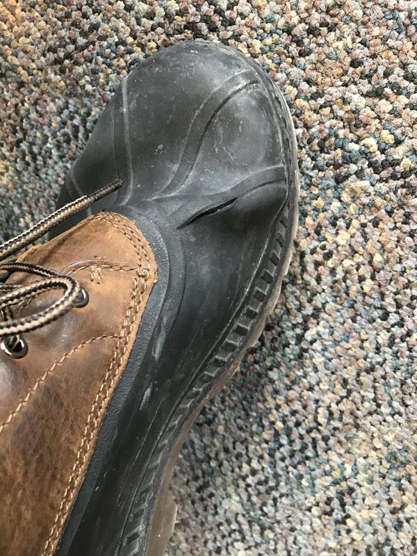 Crack in toe area