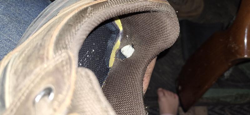 Inside near heel