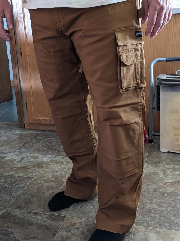 Front view. Lots of pockets... The hammer one goes all the way thru so NOT A pocket... He learned that the hard way:)