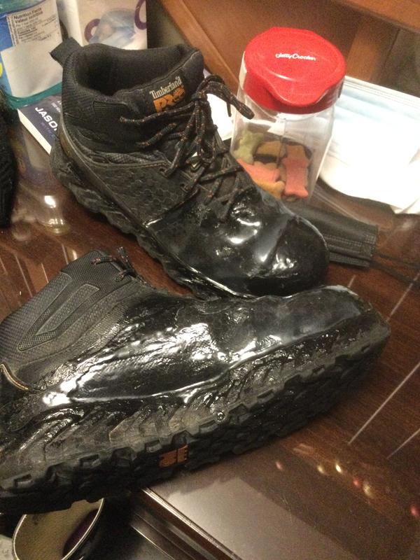 Shoe goop to fix my almost new Timberland waterproof work boots!!