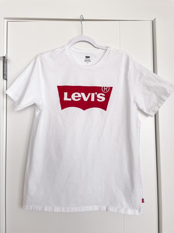 Levi's White Red Bat Wing Logo Classic Short Sleeve T-Shirt Youth