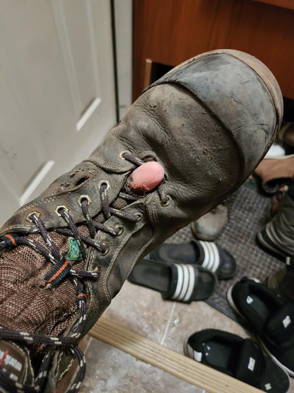 Tounge has worn right threw