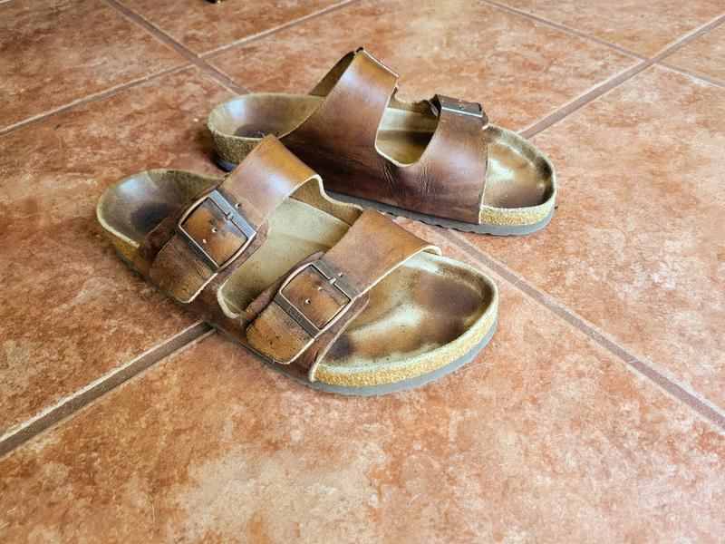 After a couple of months. Color was darkened using kiwi brown shoe polish.