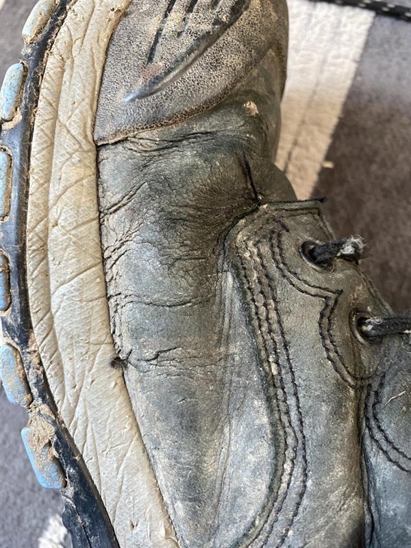 Cracks in leather