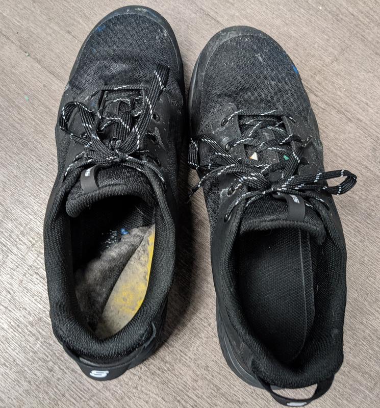 left shoe sole ripped up