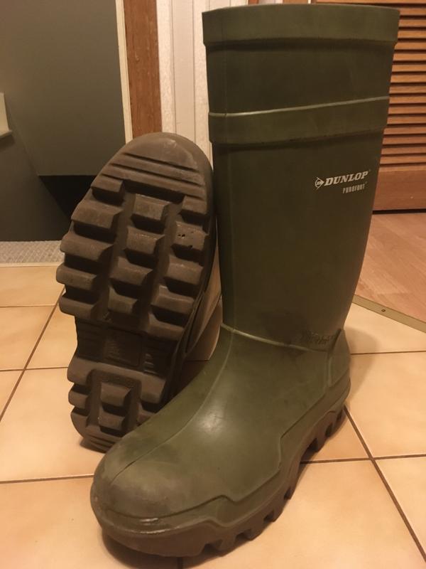 Well-used Dunlop boots