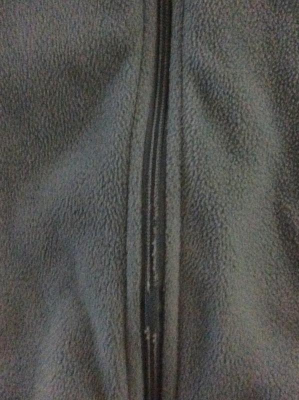 Close up of zipper on second sweater