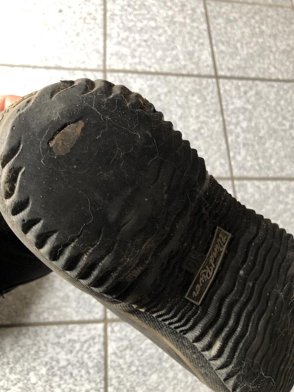 One year old boots.  Regular all day use during rain days spring summer fall