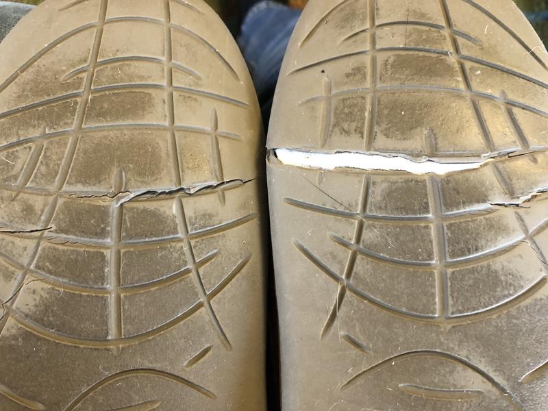 Cracks on soles of slippers