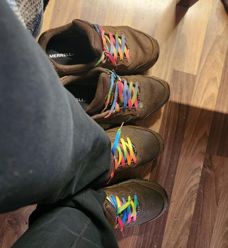 New shoes on, old shoes beside.  This is how well they hold up after years of wear!  P.S. I changed the laces.