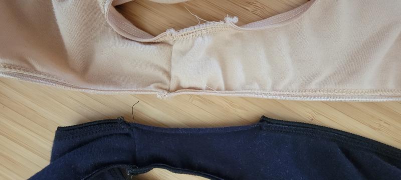Frayed elastic on the leg opening