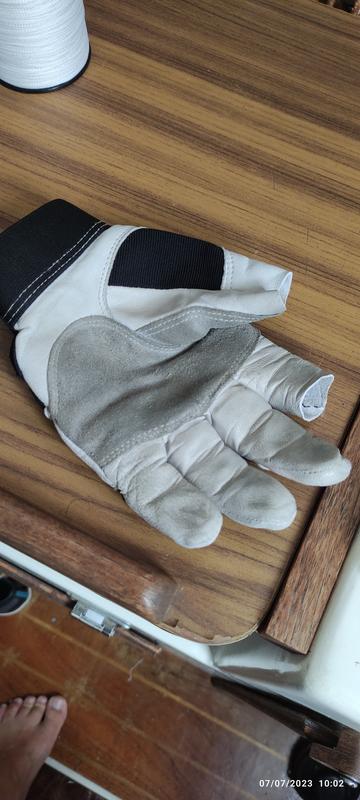 Gants de travail à paume double en peau de chèvre pour hommes, Aggressor,  blanc