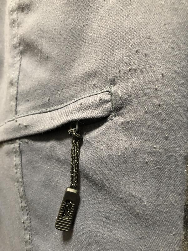 fabric pilling on pants near the 'cargo' pocket (on the thigh)