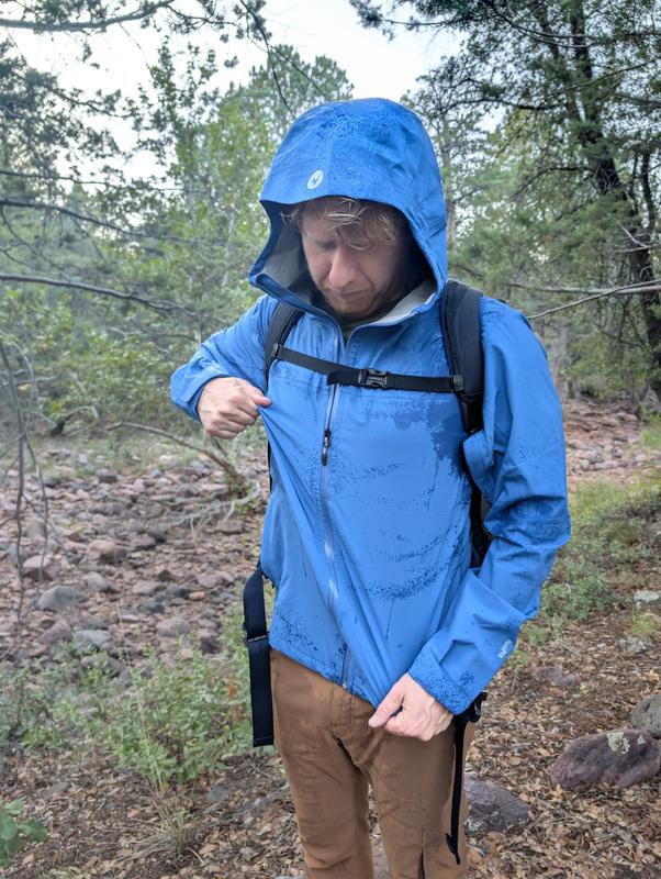 Customer photo for "Resolves my two main qualms with rain jackets"