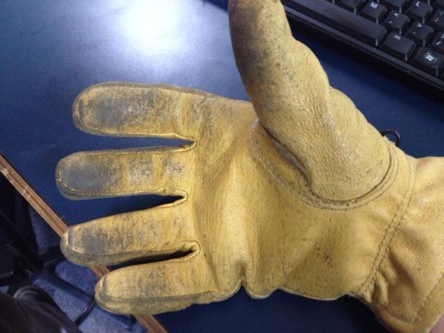 My right glove, nice and straight.