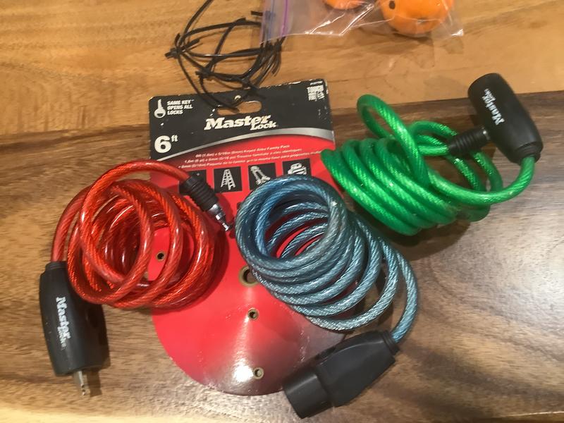 thumbnail image 2 of 3' Chain Riderz Cobra Snake Head Bike Lock – Steel Cable With Cloth Coat & 2 Keys 2 of 6