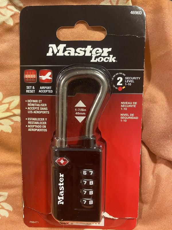 Master Lock TSA Approved Combination Luggage Lock, Resettable, Extended  Shackle 4696DHC - The Home Depot