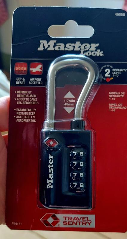 Master Lock TSA Approved Combination Luggage Lock, Resettable, Extended  Shackle 4696DHC - The Home Depot