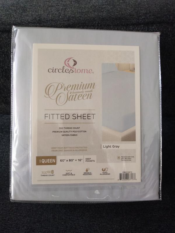 CirclesHome Twin Poly Cotton Fitted Sheet Only - 300 High Thread