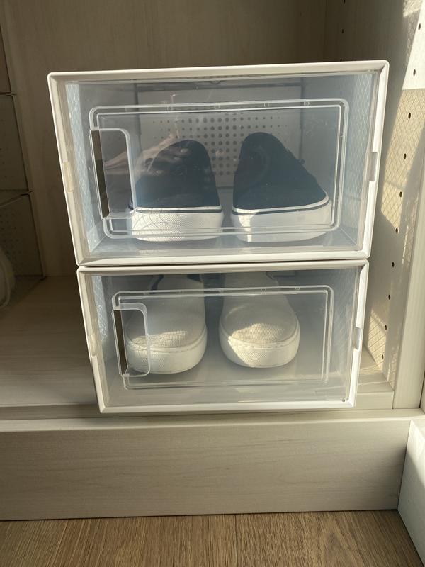 Customer Reviews mDesign Plastic Stackable Closet Shoe Storage Box