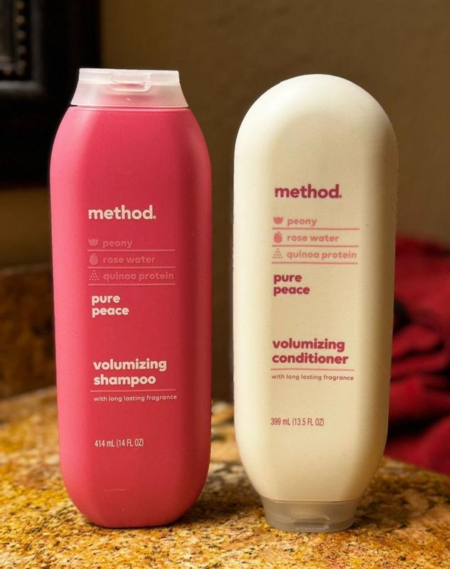 pure peace conditioner, peony, rose water + quinoa protein- 14 oz