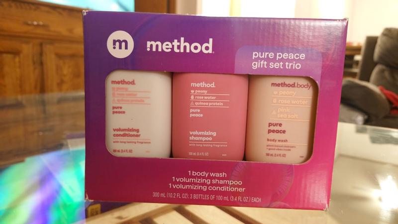 travel-sized gift set trio - pure peace, 10.2 oz – method products