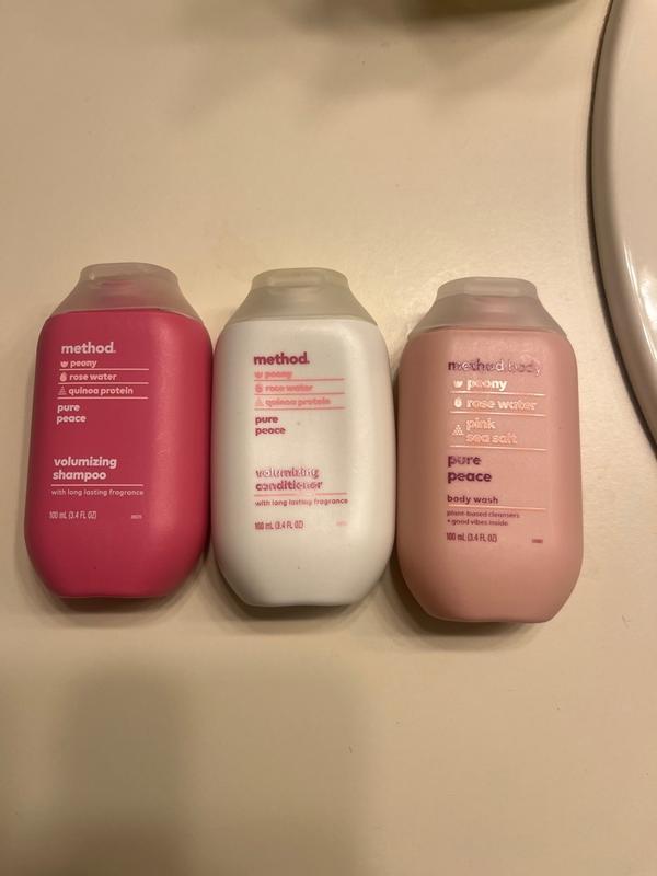 travel-sized gift set trio - pure peace, 10.2 oz – method products