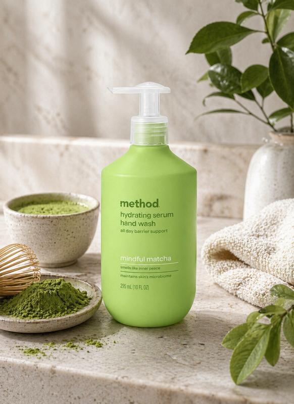 hydrating serum hand wash - mindful matcha, 10 oz – method products