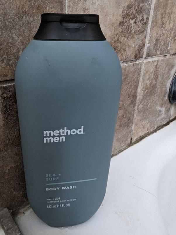 Method Men's - Sea + Surf Body Wash 18 Ounce & Sea + Surf Exfoliating Bar  Soap, 6 oz - Set of 2