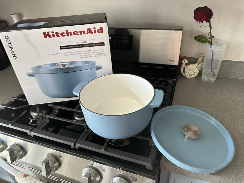 KitchenAid 6qt Enameled Cast Iron Induction Dutch Oven Blue Velvet