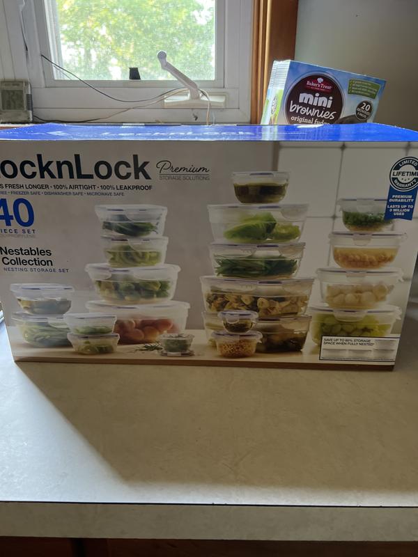 LocknLock Nestables 40-Piece Food Storage Container Set, Clear