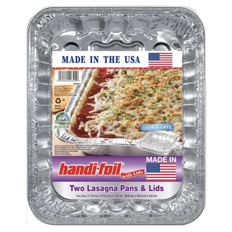Handi-Foil Eco-Foil Cook-n-Carry Lasagna Foil Pans w/ Lid, 2 Pack
