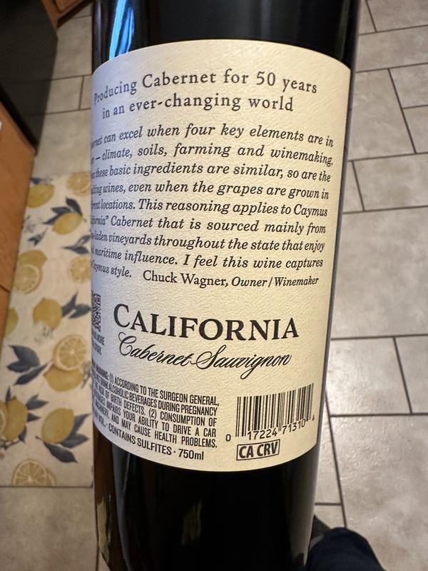 Caymus Vineyards Cabernet Sauvignon California Red Wine, 750 ml