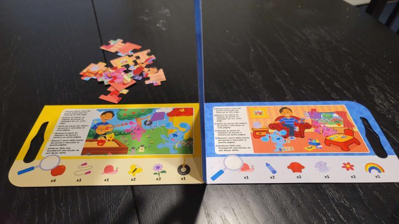 Flipping to reveal the other puzzle