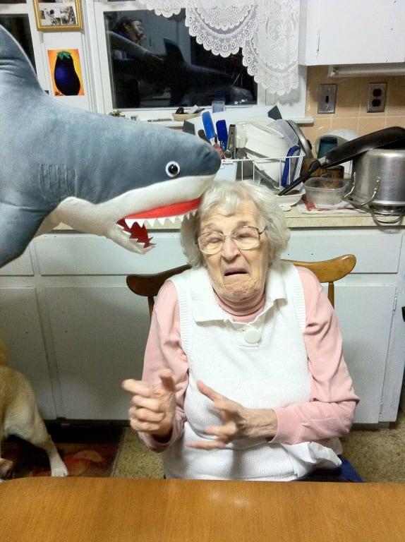 This is my 87 year old Grammy with the shark <3
