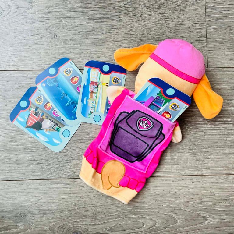 Back of puppet for card storage