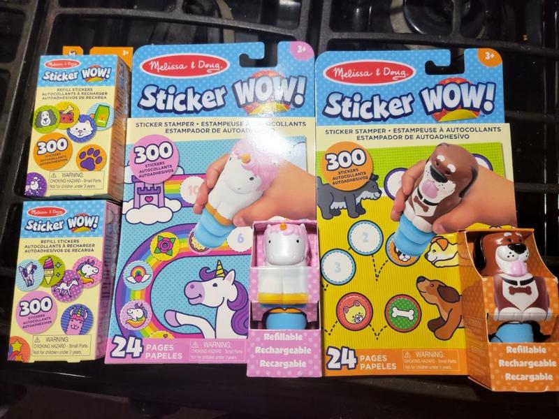 Sticker WOW!® Dog and Unicorn Bundle: 2 Activity Pads, 2 Sticker Stamp