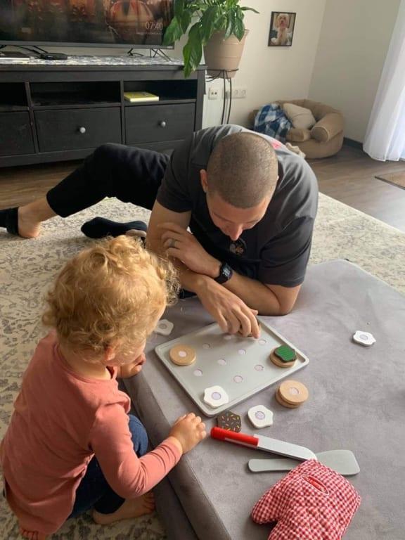Making cookies for her Daddy