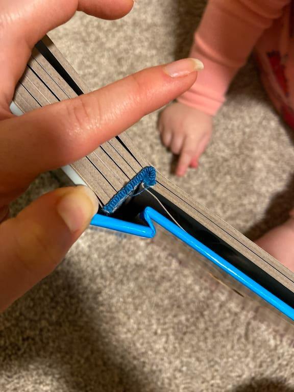 Glue from the binding separated from the pages