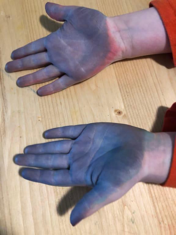 This is after scrubbing many times over until I had to quit because he was crying