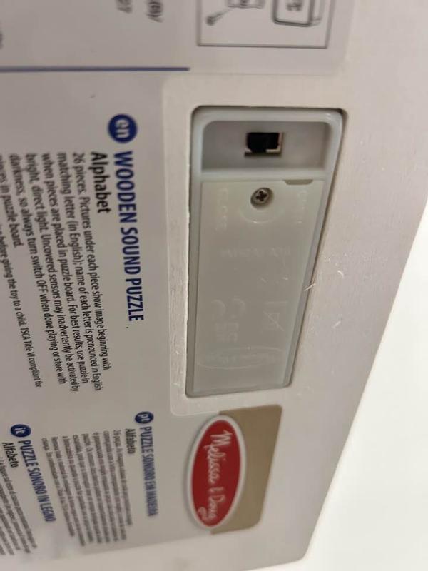 Battery compartment/on and off switch